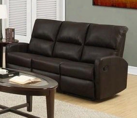 I 84br-3 72" Reclining Sofa With Lumbar Support Comfortably Padded And Bonded Leather In