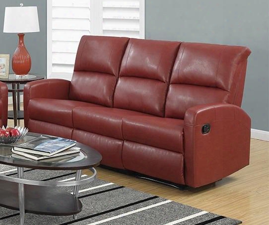 I 84rd-3 72" Reclining Sofa With Lumbar Support Comfortably Padded And Bonded Leather In