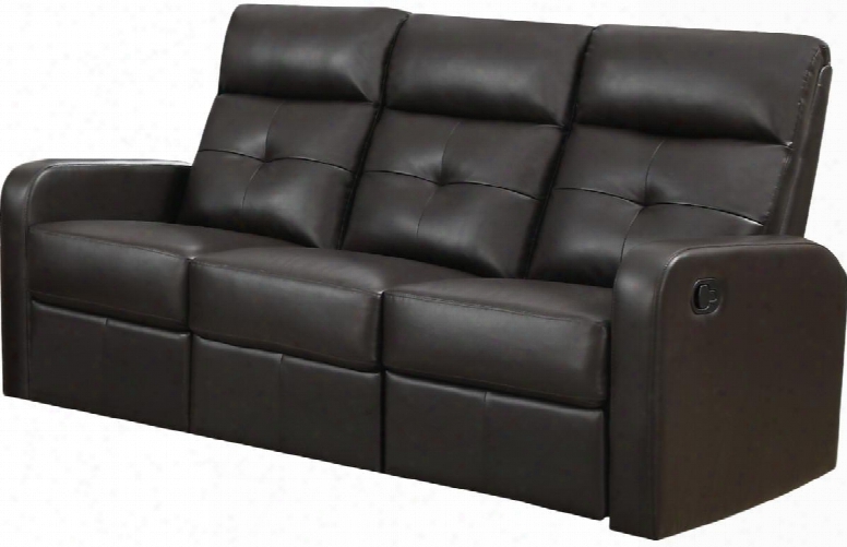 I 85br-3 72" Reclining Sofa With Lumbar Support Comfortably Padded And Bonded Leather In