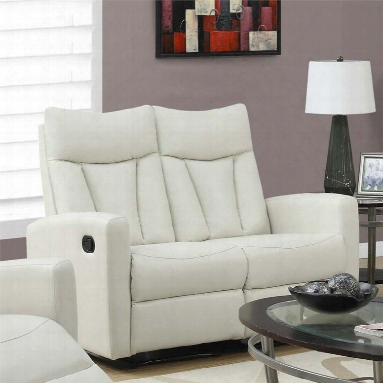 I 87iv-2 50" Reclining Love Seat With Lumbar Support Comfortably Padded And Bonded Leather In