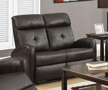 I 88br-2 50" Reclining Loveseat With Bonded Leather Lumbar Support And Comfortably Padded In