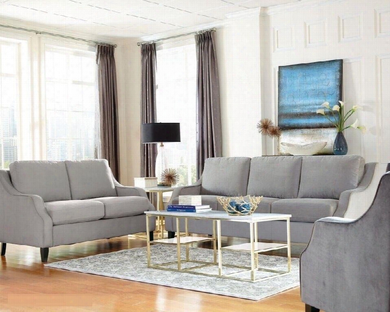 Isabelle Collection 508037set 3 Pc Living Room Set With Sofa + Loveseat + Arm Chair In Graphite