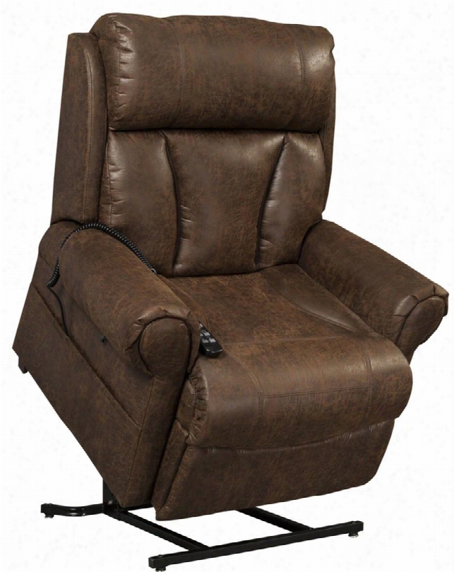 Joey As9001xtob1 38" Power Reclining Lift Chair With 3-position Mechanism Chaise Pad And Split Back In Tobacco