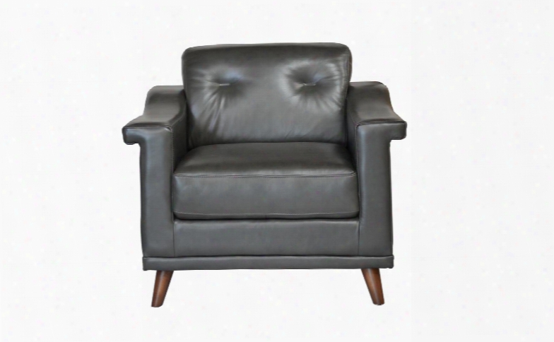 Kak Collection 35601an/s13301 36" Chair With Top Grain Leather Upholstery Track Arms And Tapered Legs In