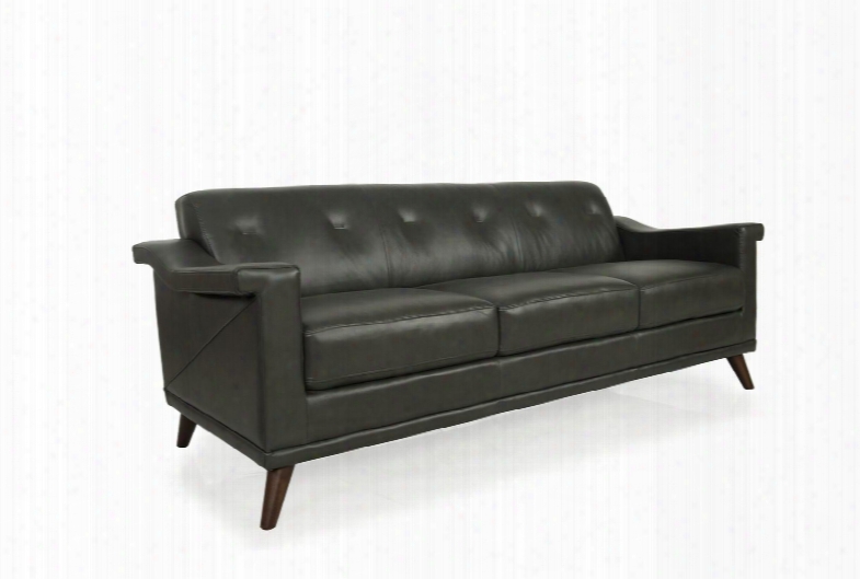 Kak Collection 35603an/s13301 82" Sofa With Top Grain Leather Upholstery Track Arms And Tapered Legs In