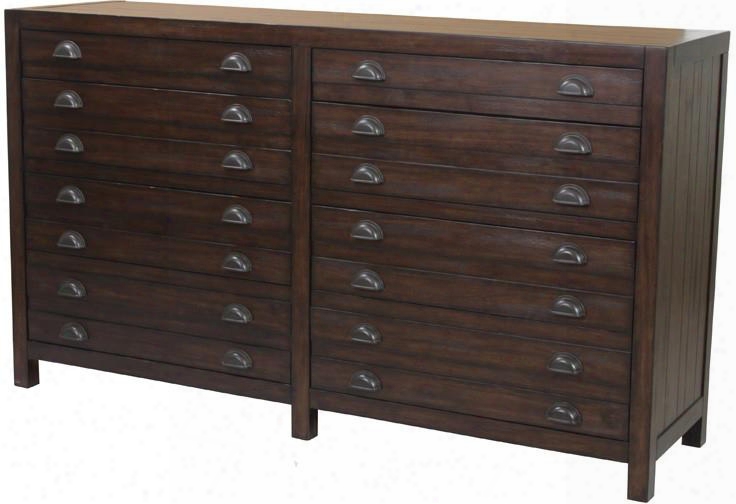 Lancaster Collection 204293 70" Dresser With 8 Self Closing Drawers Removable Lined Jewelry Tray Metal Hardware Solid Mahogany Wood And Acacia Veneer In