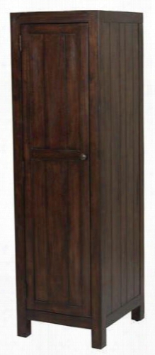 Lancaster Collection 204298l 19" Left Side Door Wardrobe Cabinet With 5 Cedar Lined Shelves 1 Door Jewelry Hooks Mirror On Door Solid Mahogany Wood And