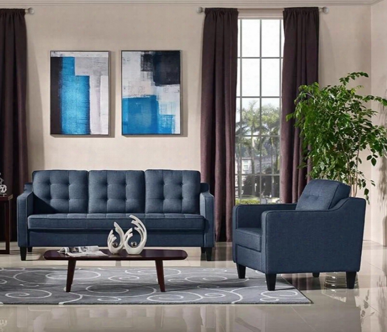 Lucas Collection Lucasschbu 2 Pc Living Room Set With Sofa + Armchair In Blue