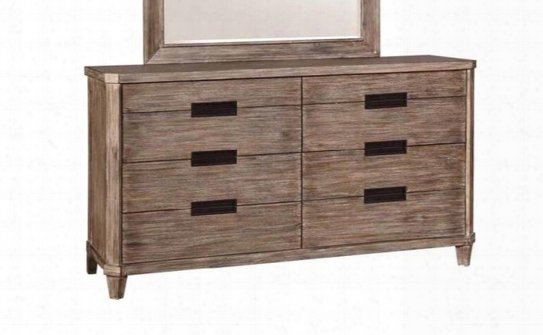 Madeleine Collection 203543 68" Dresser With  8 Drawers Jewelry Tray Matte Antique Pull Handles Solid Acacia Wood And Acacia Veneer Materials In Smoky Acacia