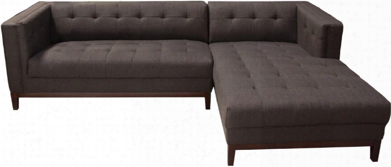 Manhattan Collection Manhattanrfsectbr 103" 2 Pc Sectional With Left Arm Facing Sofa Right Arm Facing Chaise Walnut Tapered Legs And Building Upholstery In