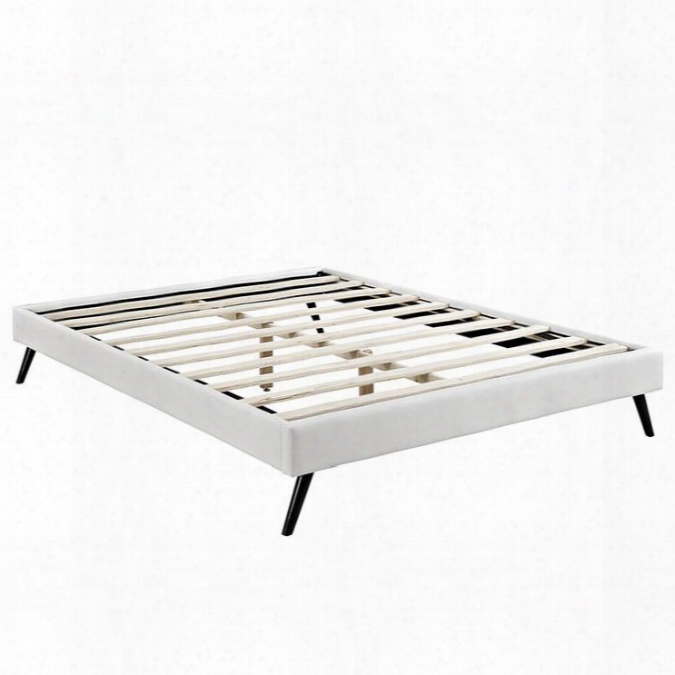 Mod-5363-whi Helen King Vinyl Bed Frame With Round Splayed Legs In