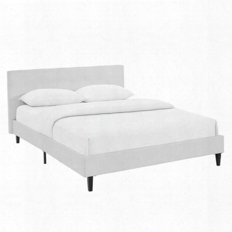 Mod-5423-whi Linnea Full Fauux Leather Bed In