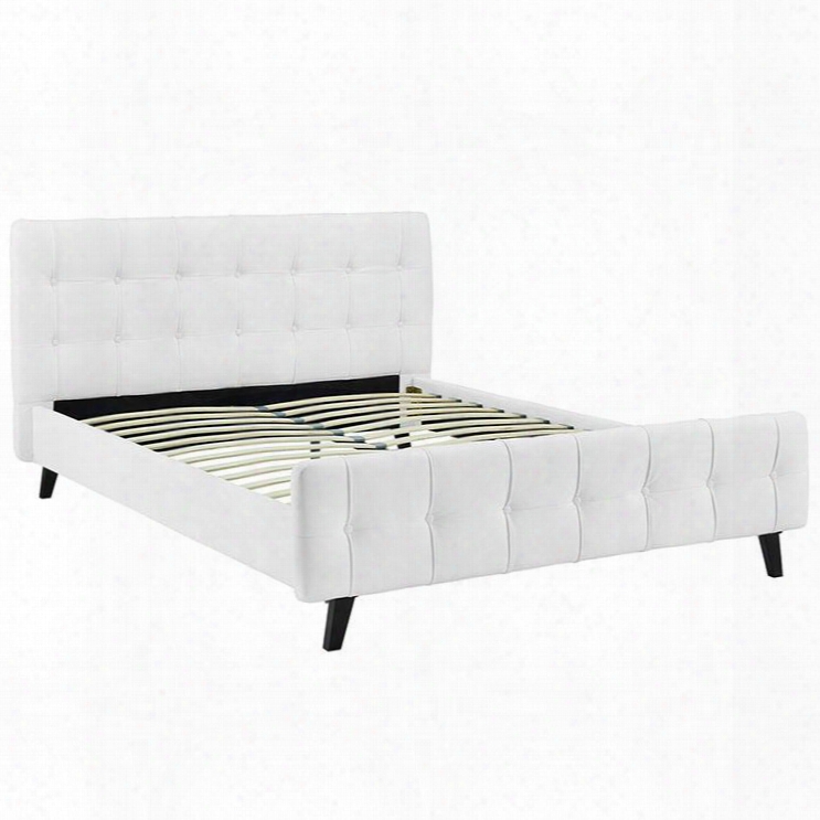 Mod-5466-whi Ophelia Queen Vinyl Bed In