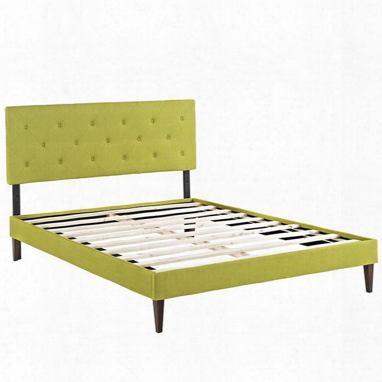 Mod-5708-whe Terisa Full Fabric Platform Bed With Squared Tapered Legs In