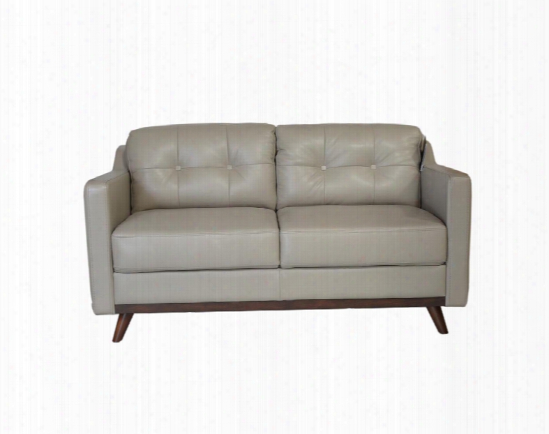 Monika Collection 35902m/s1308 54" Loveseat With Top Grain Leather Upholstery Track Arms And Tapered Legs In