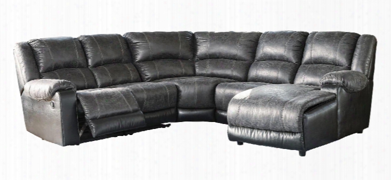 Nantahala 50301-40-19-77-46-17 5pc Sectional Sofa With Left Arm Facing Zero Wall Recliner Armless Recliner Wedge Armless Chair And Right Arm Facing Chaise