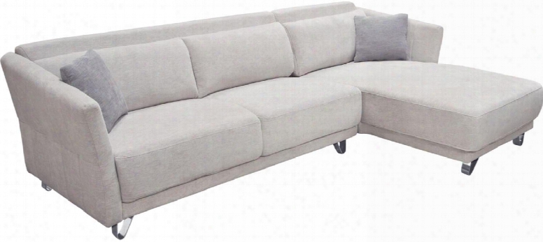 Naomi Collection Naomirfsectba 112" Sectional With Left Arm Facing Sofa Right Arm Facing Chaise Metal Legs Accent Pillows And Fabric Upholstery In Barley