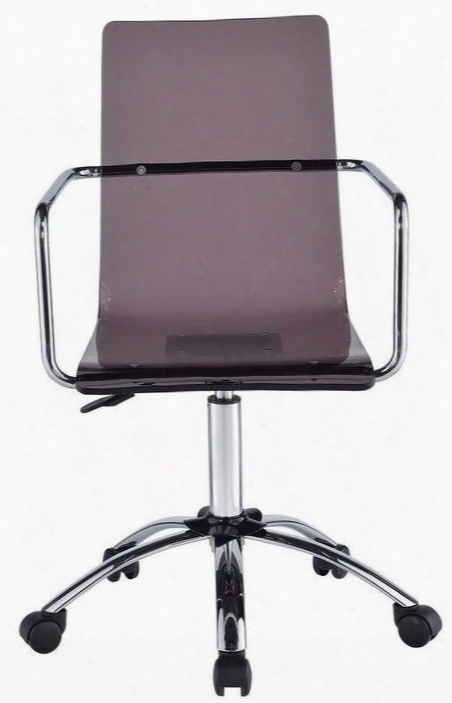 Office Chairs Collection 801437 23" Office Chair With Casters Chrome Handles Swivel Mechanism Steel Base And Acrylic Material In Smoke