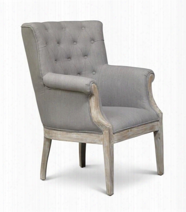 Paxton Collection Paxton-ch-slate 30" Accent Chair With Fabric Upholstery Button Tufting Flared Arms And Traditional Style In