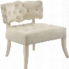 Charlotte Collection 545CREAM 31" Accent Chair with Velvet Upholstery Deep Tufted Cushion Upholstered Legs and Transitional Style in