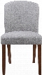 Louise Collection 150393 34" Parson Dining Chair with Tapered Legs Walnut Wood Construction and Fabric Upholstery in Grey