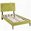 MOD-5603-WHE Josie Twin Fabric Platform Bed with Round Tapered Legs in