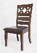 Painted Canyon Collection 1601-410KD 41" Dining Chair with Faux Leather Upholstery Acacia Solids Distressed Detailing and Casual Style in Dark