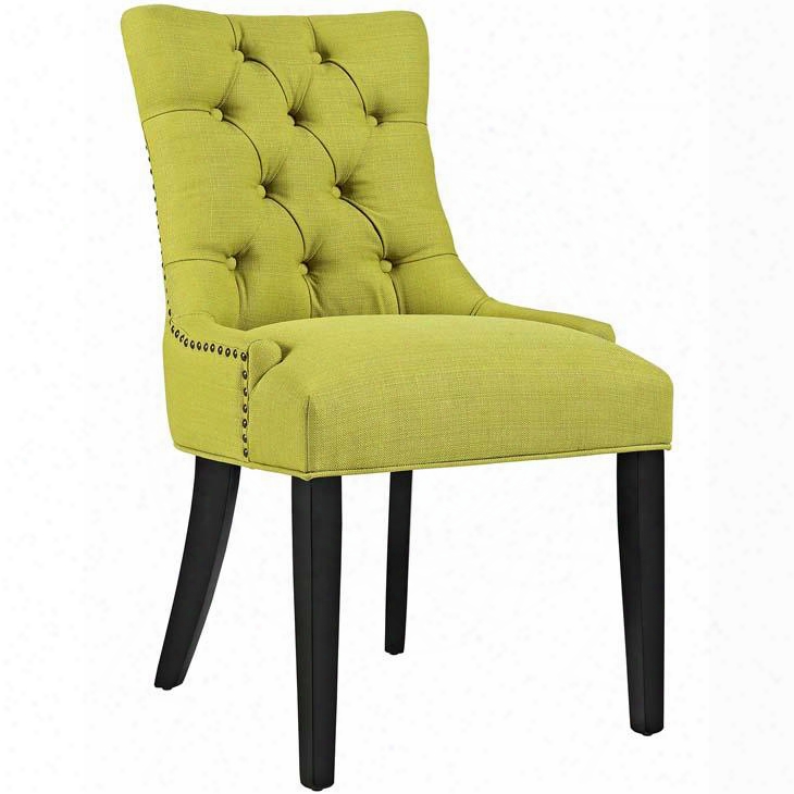 Regent Collection Eei-2223-whe 20" Side Chair With Tapered Wood Legs Non-marking Foot Caps Nailhead Trim Fabric Upholstery In Wheatgrass