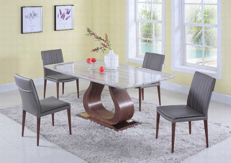 Sage Collection Sage-serena-5pc 5-piece Dining Room Sets Wit Rectangular Dining Table And 4x Brown Dining Chairss In Grewn Beige And