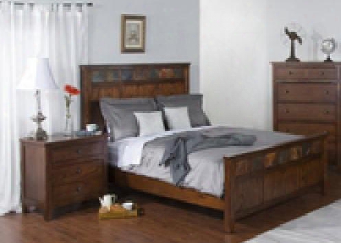 Santa Fe Ollection 2334dckbbedroomset 2-piece Bedroom Set With King Bed And Nightstand In Dark Chocolate