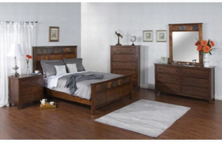 Santa Fe Collection 2334dckbdmnc 5-piece Bedroom Set With King Bed Dresser Mirror Nightstand And Chest In Dark Chocolate