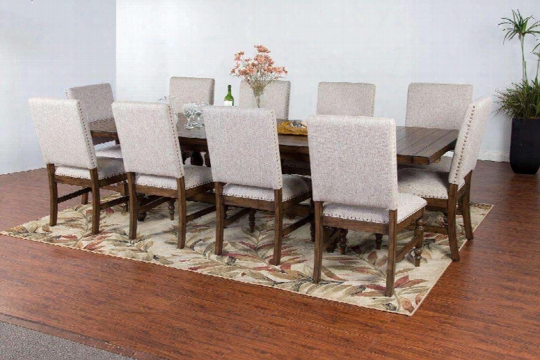 Savannah Collection 1383acdt10c 11-piece Dining Room Set With Dining Table And 10 Chairs In Antique Charcoal