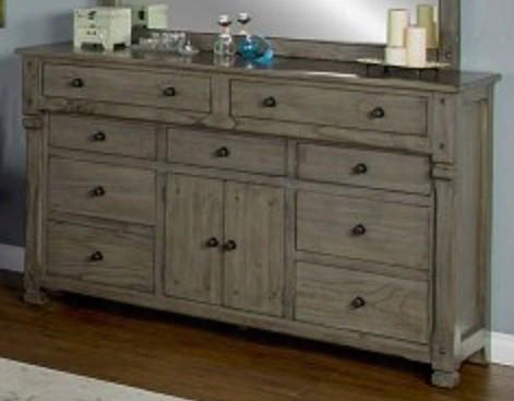 Scottsdale Collection 2322cg-d 70" Dresser With 9 Drawers Natural Slate Accents And 2 Doors In Cadet Gray