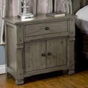 Scottsdale Collection 2322cg-n 29" Nightstand With Felt Lined Drawer 2 Doors And Adjustable Shelf In Cadet Gray