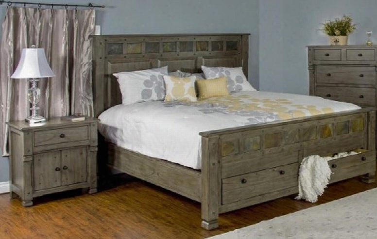 Scottsdale Collection 2322cgqbbedroomset 2-piece Bedroom Set With Queen Bed And Nightstand In Cadet Gray