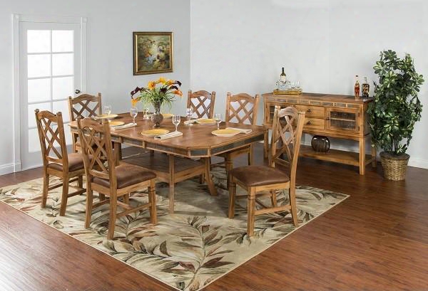 Sedona Collection 1151rodt6c 7-piece Dining Room Set With Dining Table And 6 Chairs In Rustic Oak