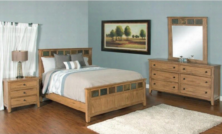 Sedona Collection 2334rokbdmn 4-piece Bedroom Set With King Bed Dresser Mirror And Nightstand In Rustic Oak