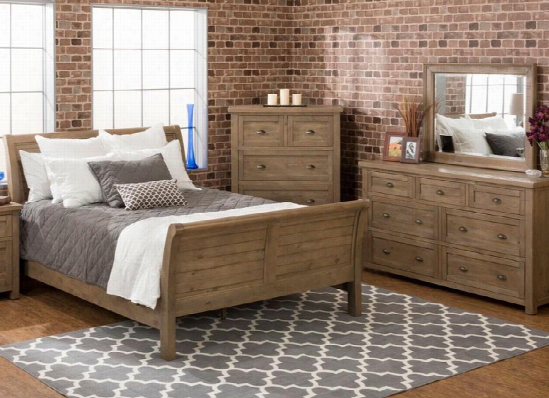 Slater Mill Collection 943qsbdm 3-piece Bedroom Set With Queen Bed Dresser And Mirror In Medium