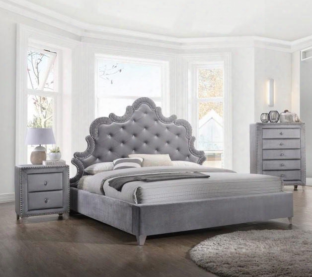 Sophie Collection Sophiekpbbedroomset 2-piece Bedroom Set With King Panel Bed And Single Nightstands In