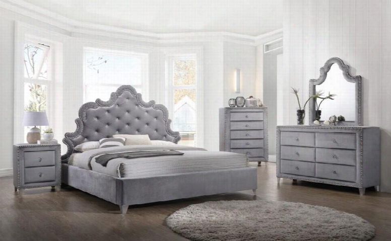 Sophie Collection Sophieqpbdm2nc 6-piece Bedroom Set With Queen Panel B Ed Dresser Mirror 2 Nightstands And Chest In