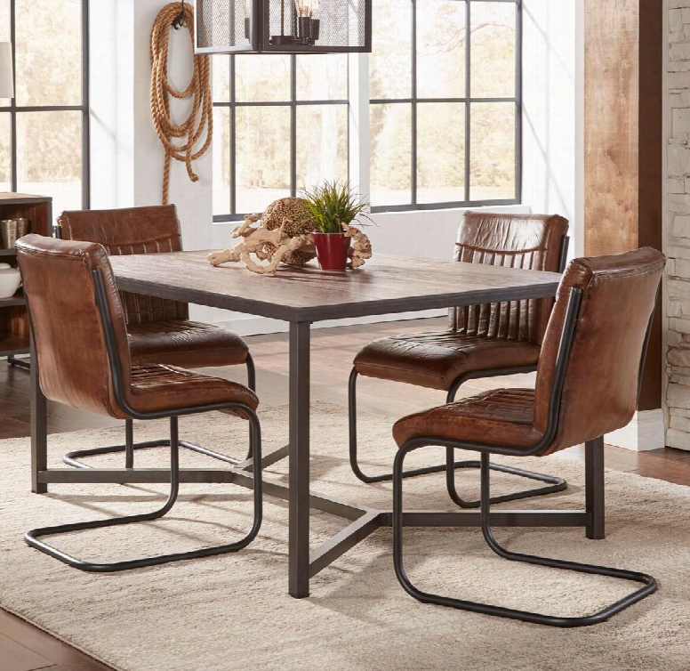 Studio 16 Collection 1661t4c 5-piece Dining Room Set With Dining Table And 4 Side Chairs In Brown And