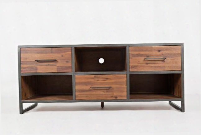 Studio 16 Collection 1662-62 62" Media Console With Three Drawers Three Shelves And Wire Management In