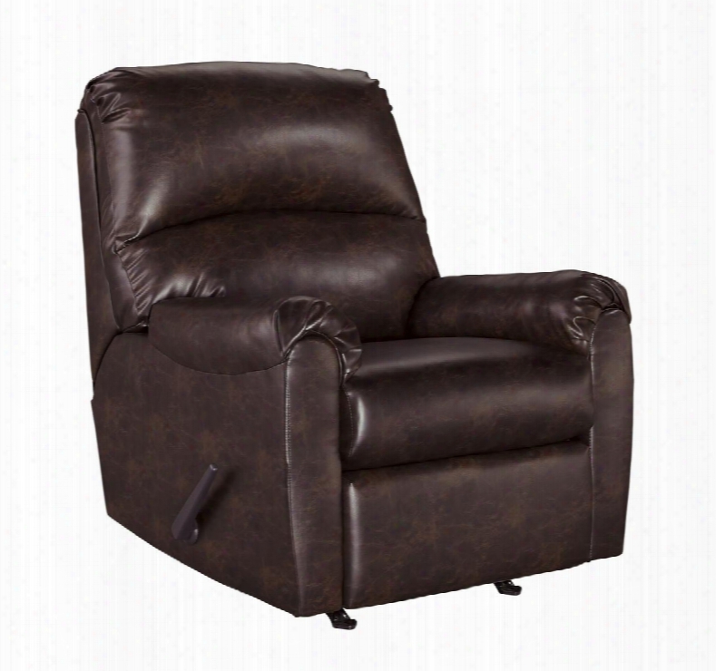 Talco Collection 65503-25 35" Rocker Recliner With Pillow Top Arms Stitching Detail And Fayx Leather Upholstery In