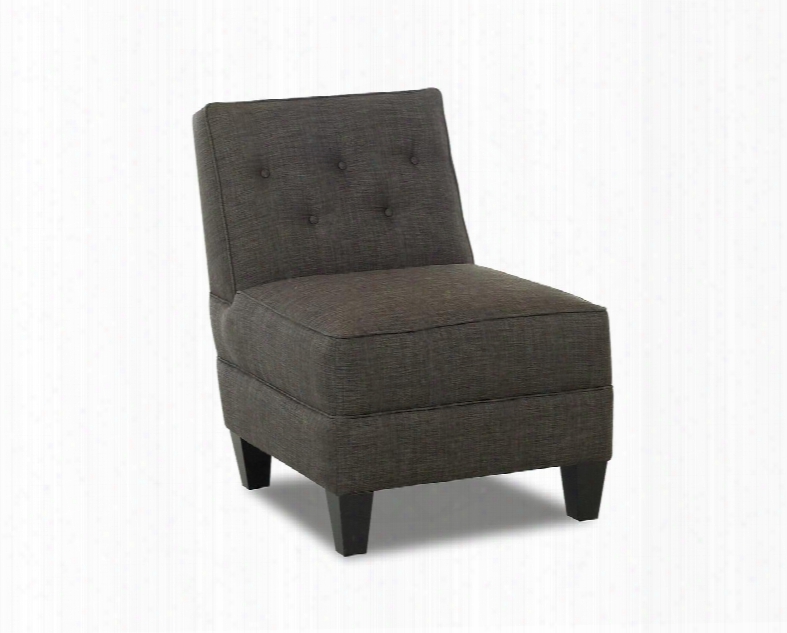 Tagann Collection K540-ac-dc 27" Armless Chair With Tapered Block Legs Button Tufts And Welted Detail In Dumdum