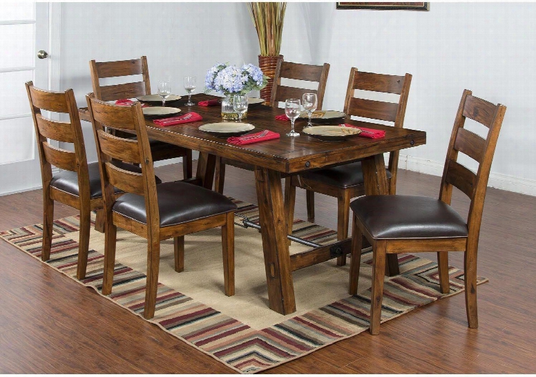 Tuscany Collection 1367vmdt6c 7-piece Dining Room Set With Dining Table And 6 Chairs In Vintage Mocha