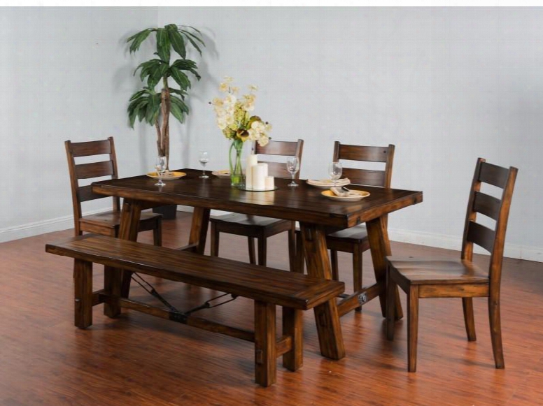 Tuscany Collection 1380vmdt4c 5-piece Dining Room Set With Extension Dining Table And 4 Chairs In Vintage