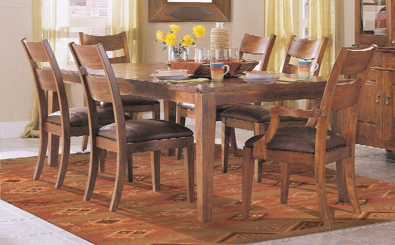 Urban Craftsmen Collection 340-7pcdining-br-096-4901-2906 7-piece Dining Room Set With Dining Table 4 Side Chairs And 2 Armchairs In