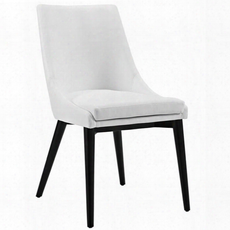 Viscount Collection Eei-2226-whi 19" Side Chair With Black Coated Tapered Legs And Vinyl Upholstery In