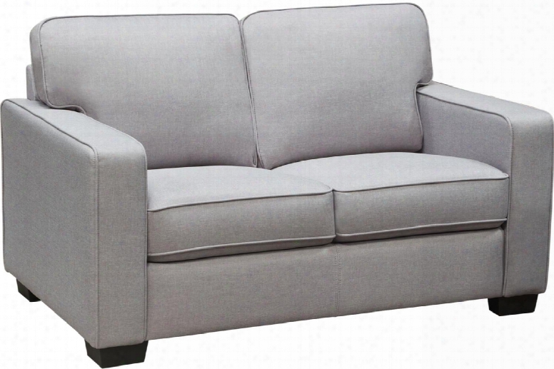 Watson Collection Watsonlolg 56" Loveseat With  Track Arms Hardwood Frame Piped Stitching And Fabric Upholstery In Light Grey