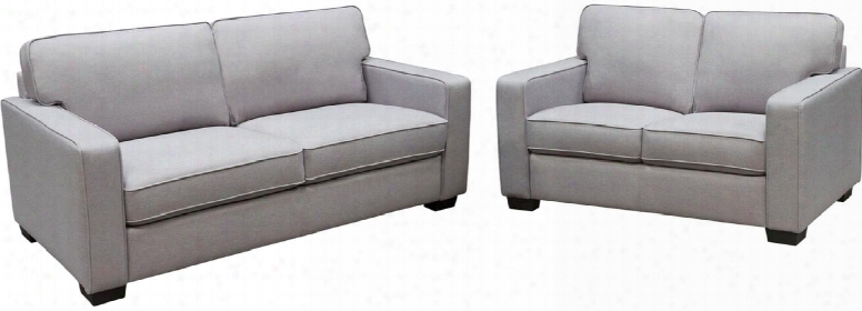 Watson Collectoin Watsonsllg 2 Pc Living Room Set With Sofa + Loveseat In Light Grey